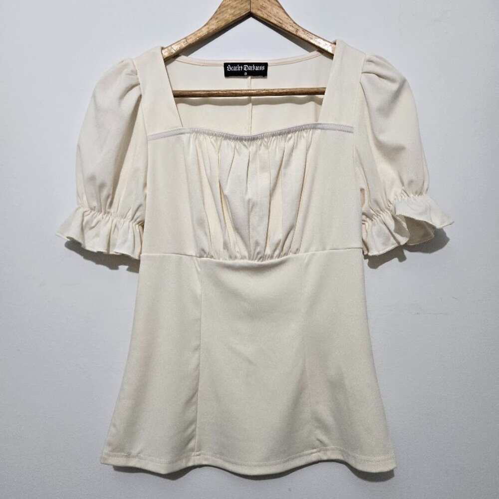 Scarlet Darkness Juniors Milkmaid Babydoll Top Sz S Renaissance Peasant Cottage